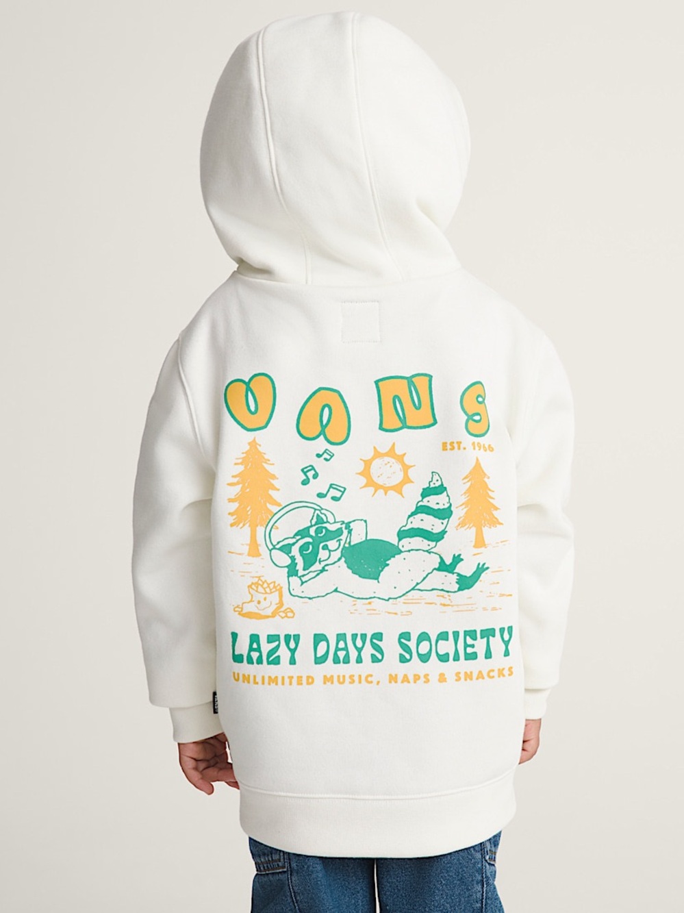 Vans NWT Mashmellow White Lazy Days Society Pullover Sweatshirt (Kids L: 14-16)
